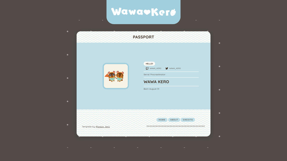 Animal crossing passport Info and credits